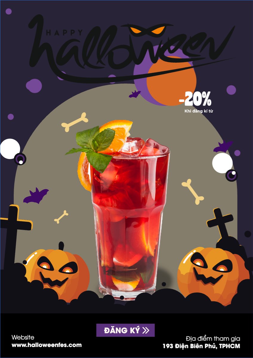 Halloween, nước uống, juice, giải khát, F&B, drink