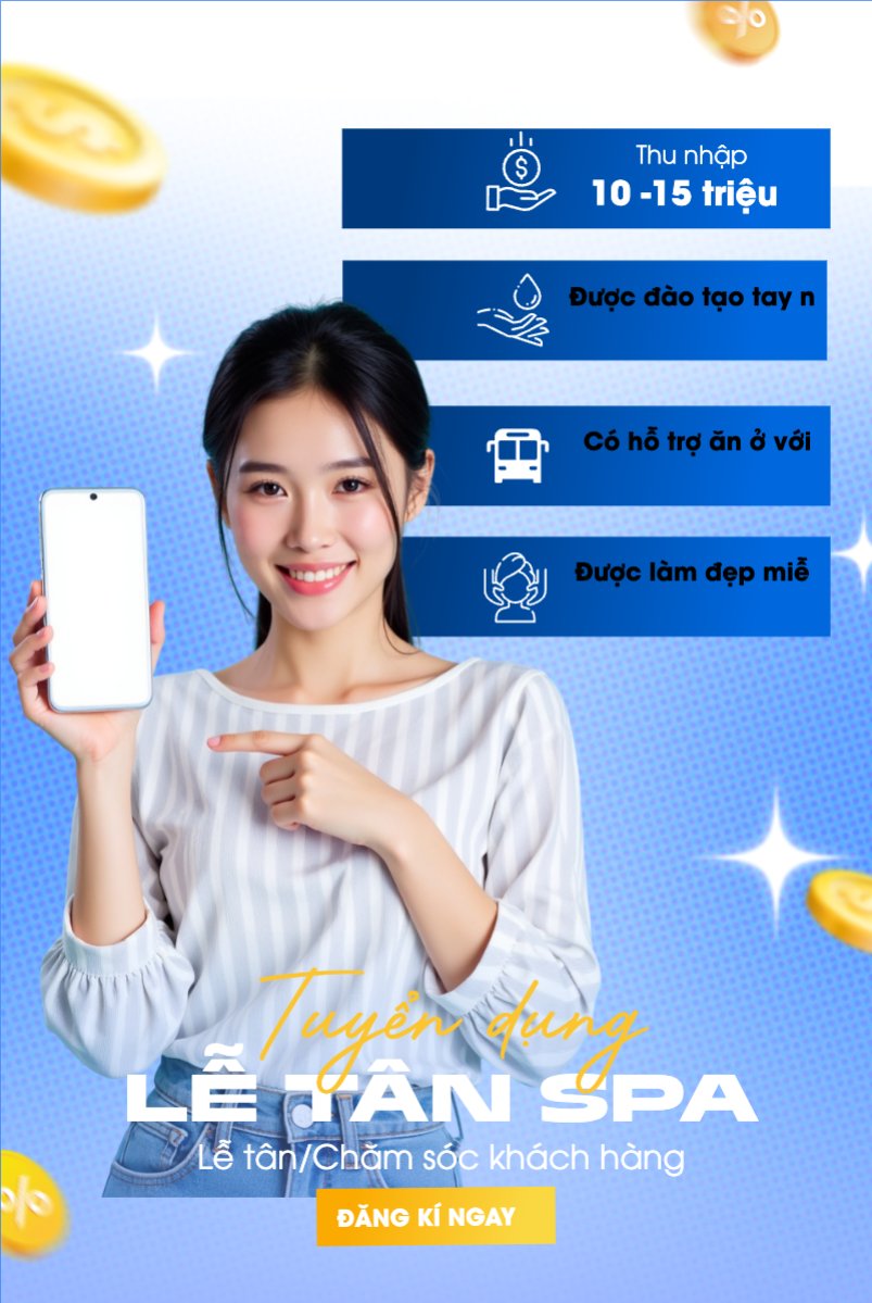 Mẫu Bài post MXH dọc Spa, tuyển dụng, beauty, làm đẹp, thẩm mỹ, cosmetics, hiện đại, morden — LayerPic