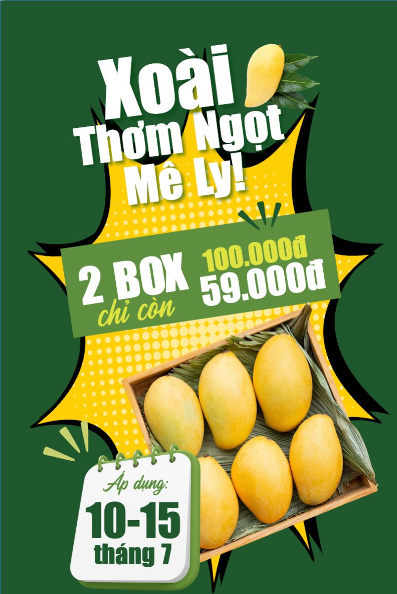 Mẫu Bài post MXH dọc Xoài, trái cây, đồ ăn, food, thực phẩm, ẩm thực, món ăn, F&B, nhà hàng, thức ăn, y2k, cổ điển, vintage, retro, classic — LayerPic