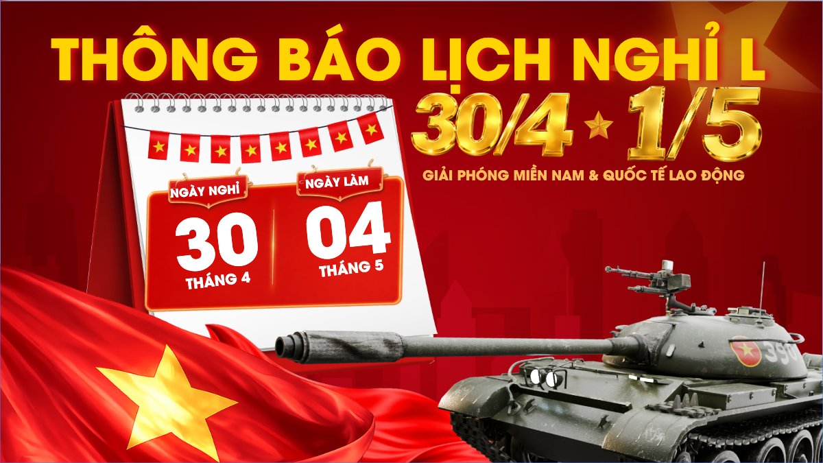 Lịch nghỉ lễ 30/4-1/5