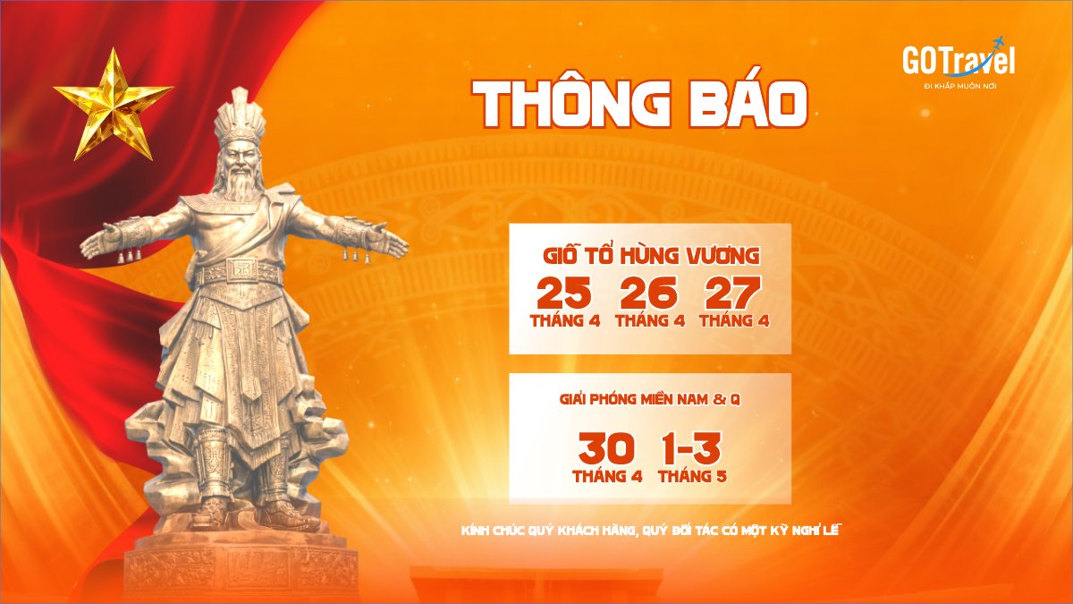 Mẫu Bài post MXH (16:9) Thông báo nghỉ lễ Giỗ tổ Hùng Vương 2026 — LayerPic