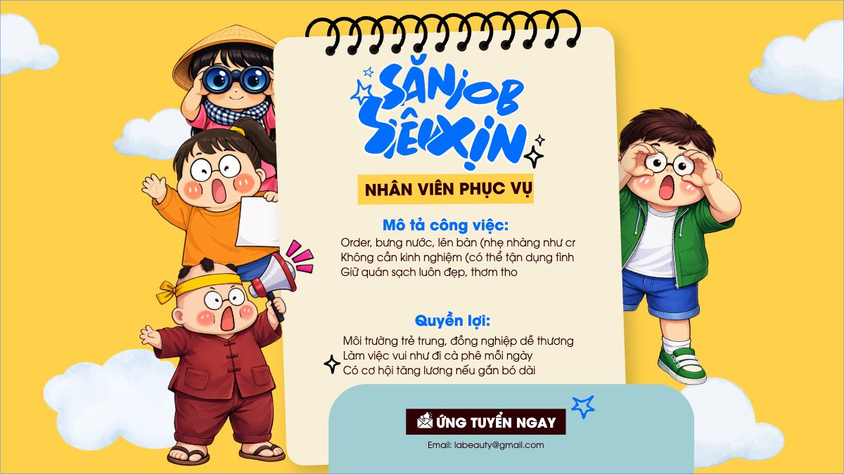 Tuyển dụng nhân viên phục vụ