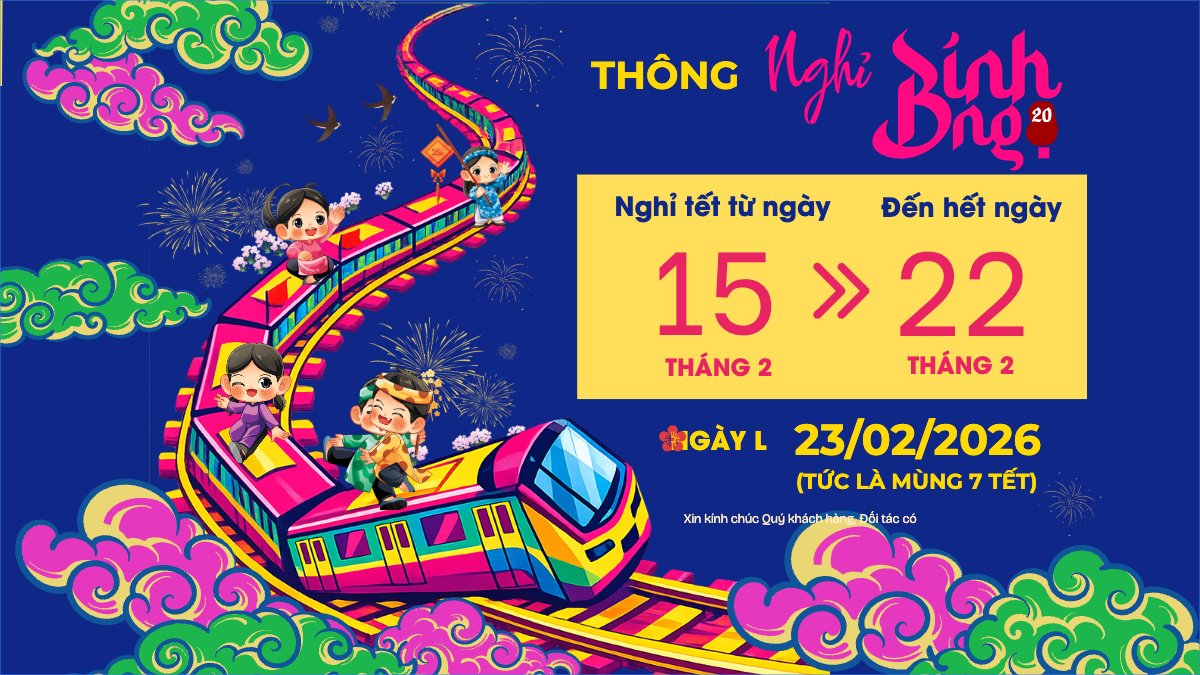 Mẫu Bài post MXH (16:9) Thông báo nghỉ tết Nguyên Đán — LayerPic