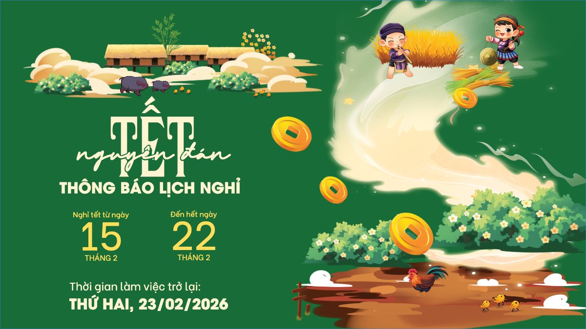 Mẫu Bài post MXH (16:9) Thông báo nghỉ tết Nguyên Đán — LayerPic