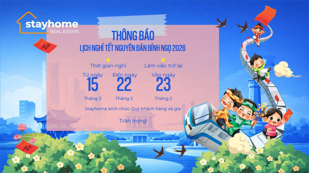 Mẫu Bài post MXH (16:9) Thông báo lịch nghỉ tết nguyên đán Bính Ngọ 2026 — LayerPic