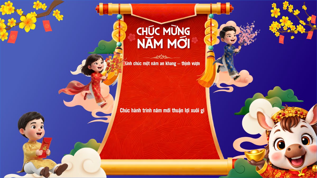 Mẫu Bài post MXH (16:9) Chúc mừng năm mới — LayerPic