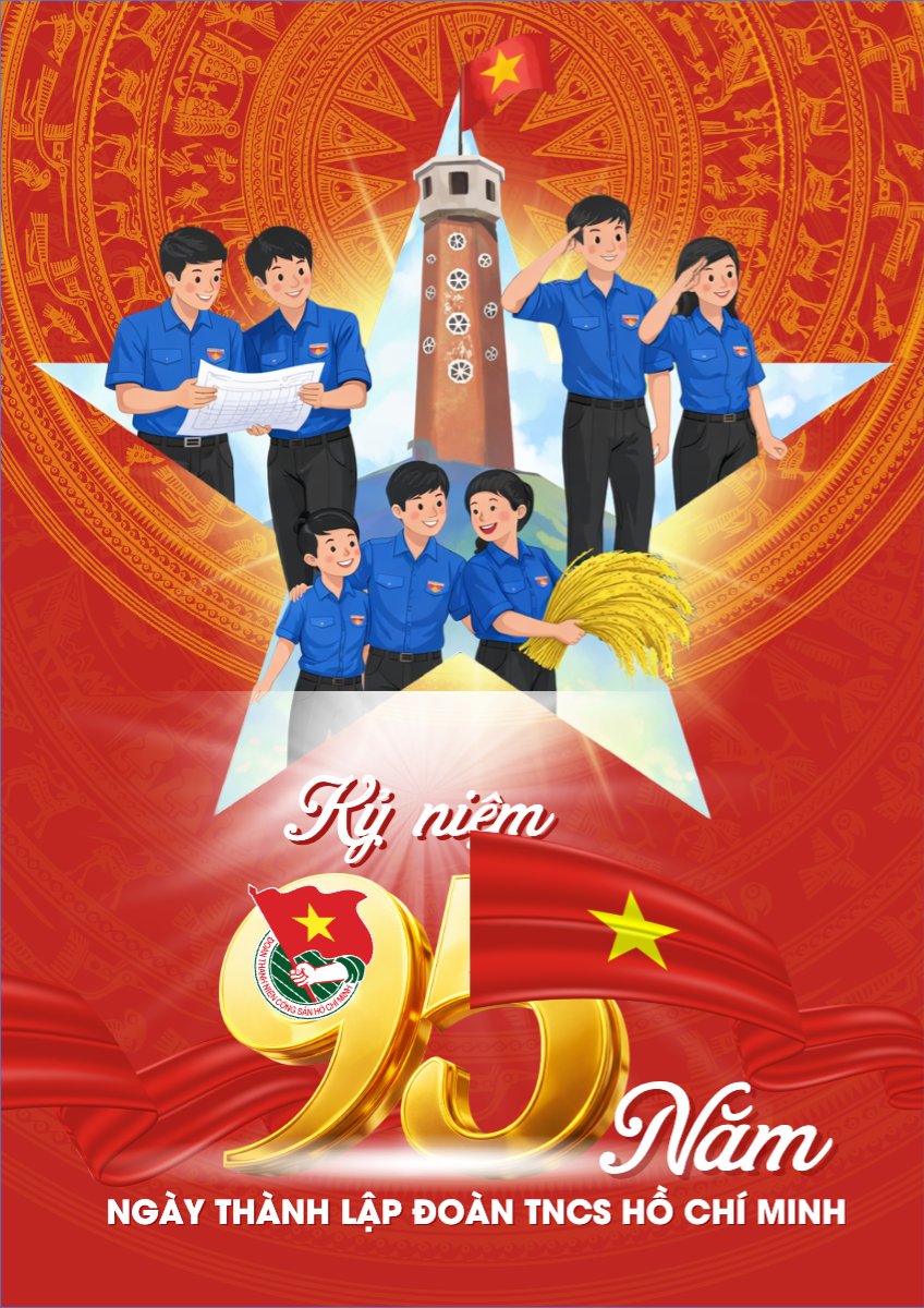 Mẫu Poster chuẩn Ngày thành lập Đoàn TNCS Hồ Chí Minh 26/3 — LayerPic