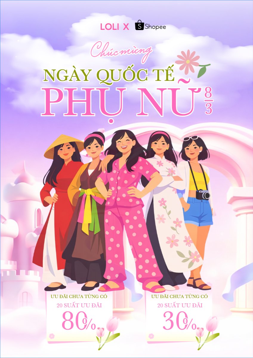 Mẫu Poster chuẩn Mừng ngày quốc tế phụ nữ — LayerPic