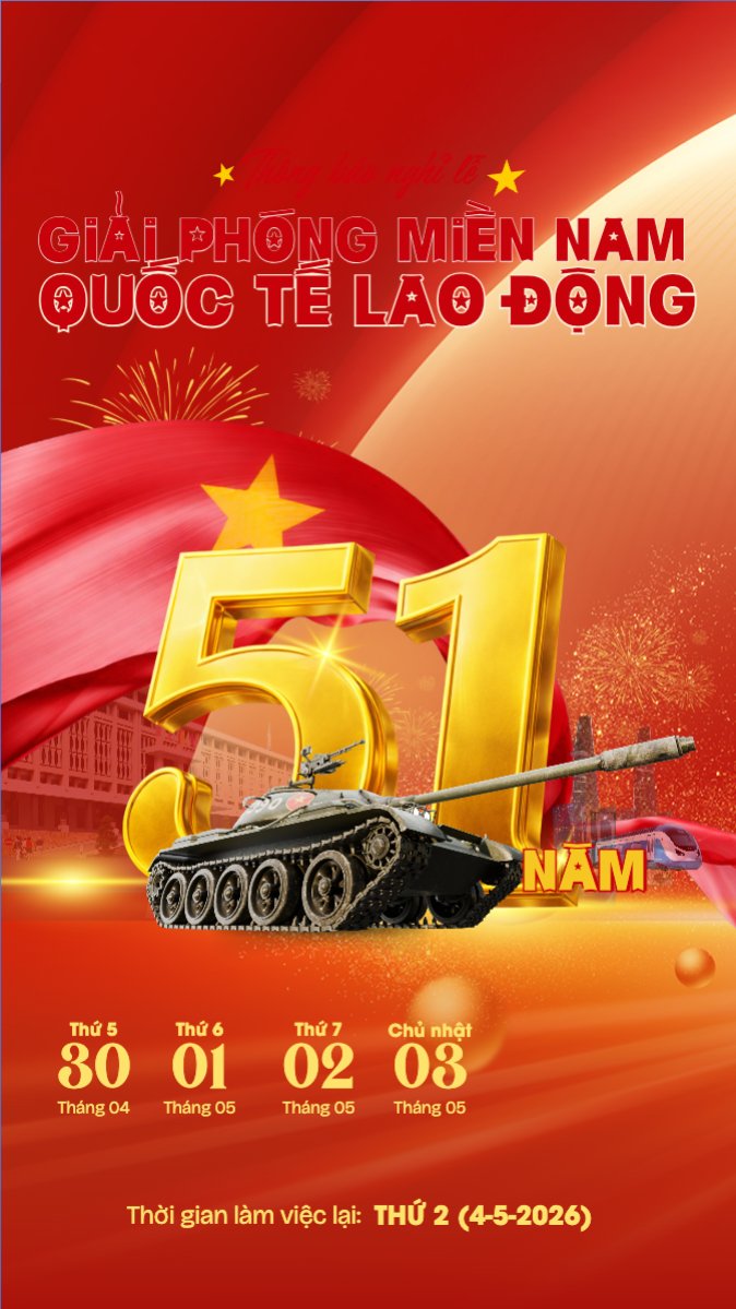 Lịch nghỉ lễ 30/4-1/5