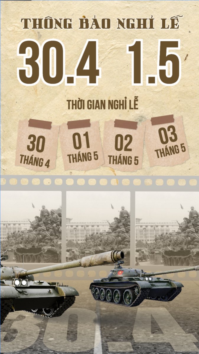 Lịch nghỉ lễ 30/4-1/5