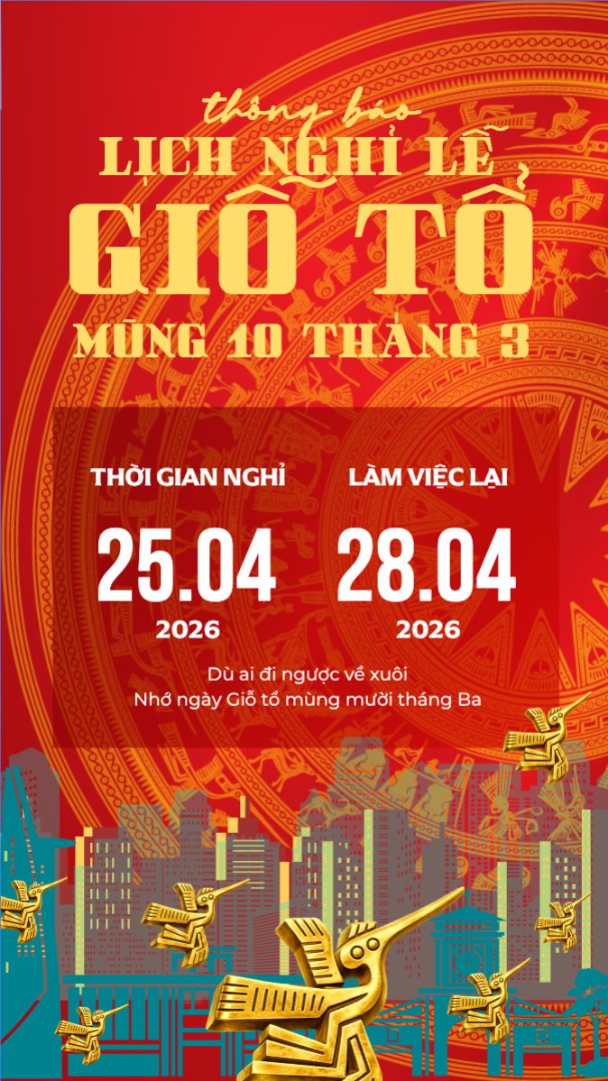 Lịch nghỉ lễ Giỗ Tổ Hùng Vương