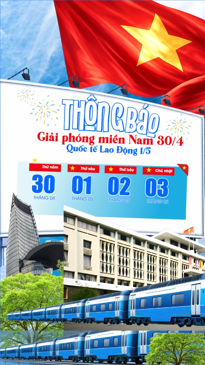Lịch nghỉ lễ 30/4-1/5