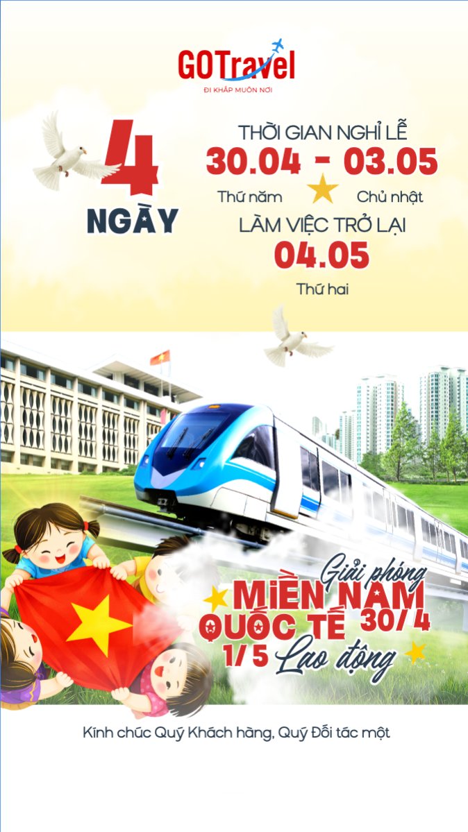 Thông báo nghỉ lễ Giải phóng miền Nam 30/4 và Quốc tế Lao động 1/5