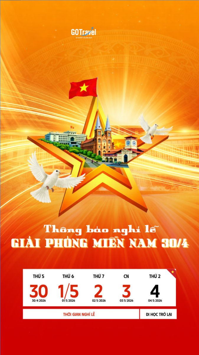 Thông báo nghỉ lễ Giải phóng miền Nam 30/4 và Quốc tế Lao động 1/5