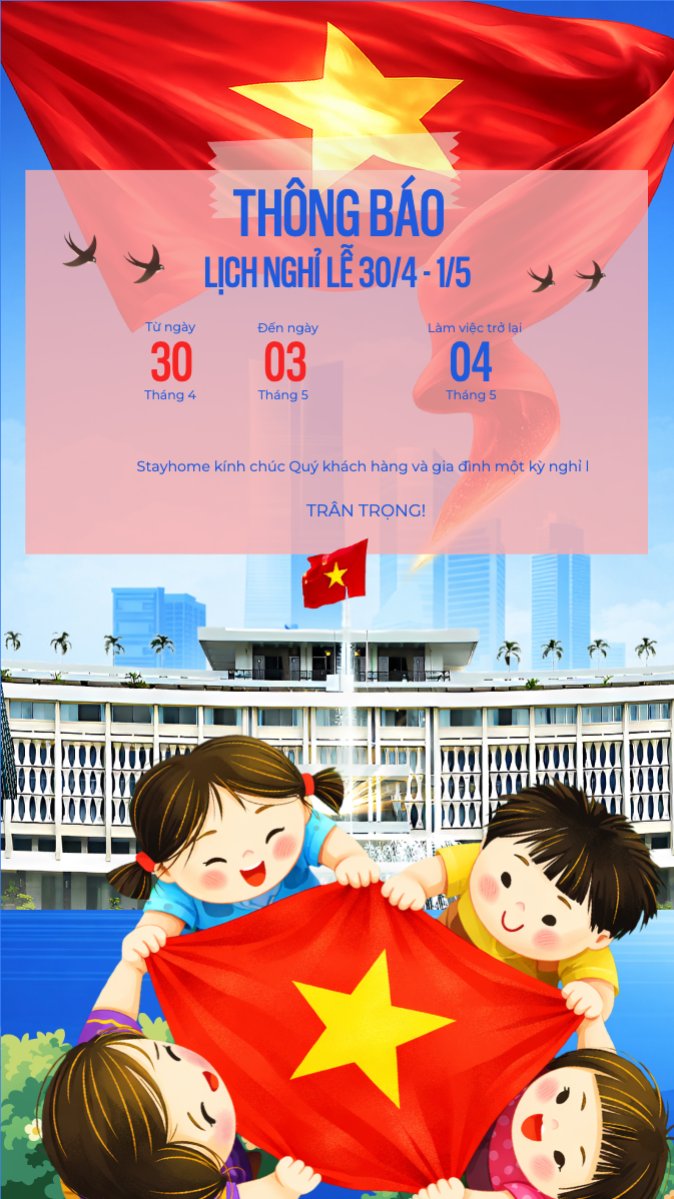Lịch nghỉ lễ 30/4 - 1/5