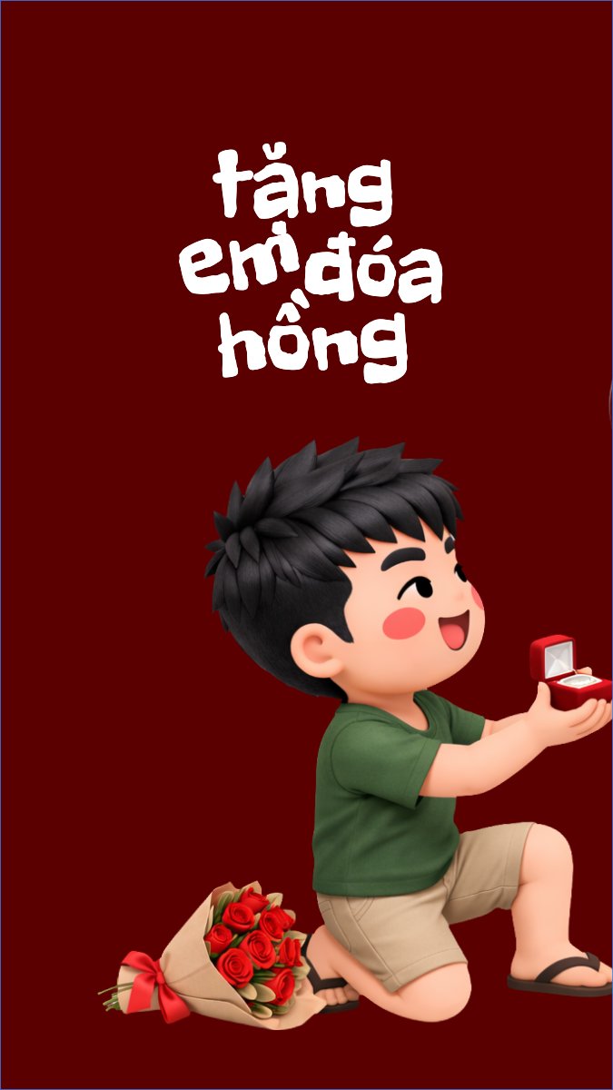 Tặng em đóa hồng Làm vợ anh không?