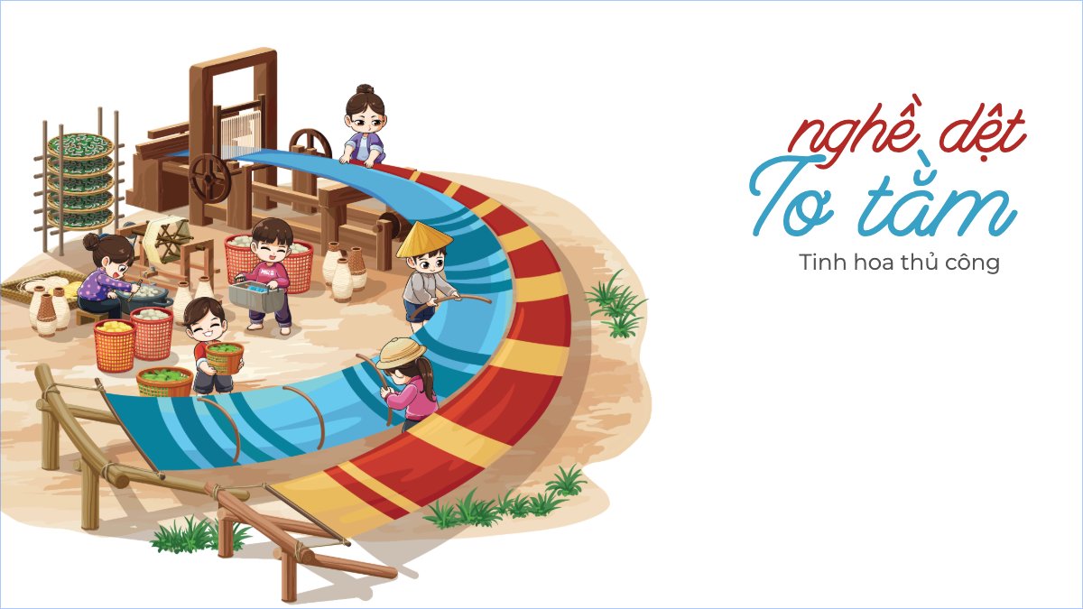 Dệt, truyền thống, Việt Nam, traditional, dễ thương, cute, chibi, hoạt hình, cartoon