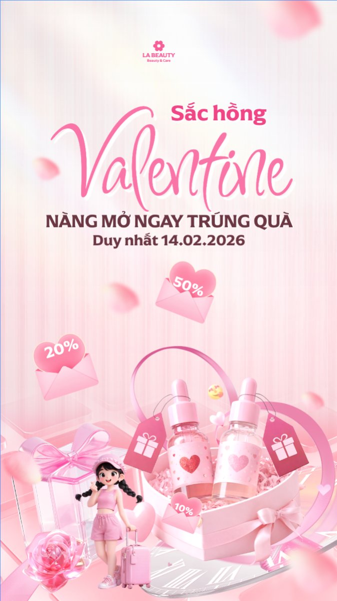 Sắc hồng Valentine mở ngay trúng quà