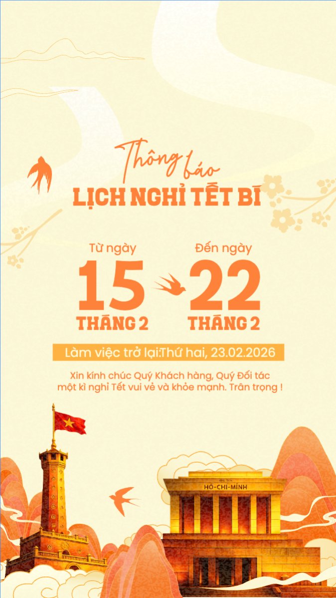 Thông báo lịch nghỉ tết nguyên đán Bính Ngọ 2026