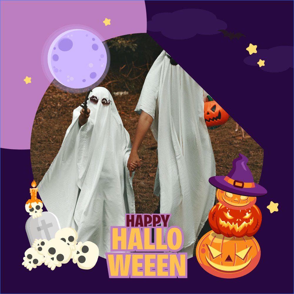 Halloween, lễ hội ma quái, sự kiện, event, dễ thương, cute, chibi, hoạt hình, cartoon