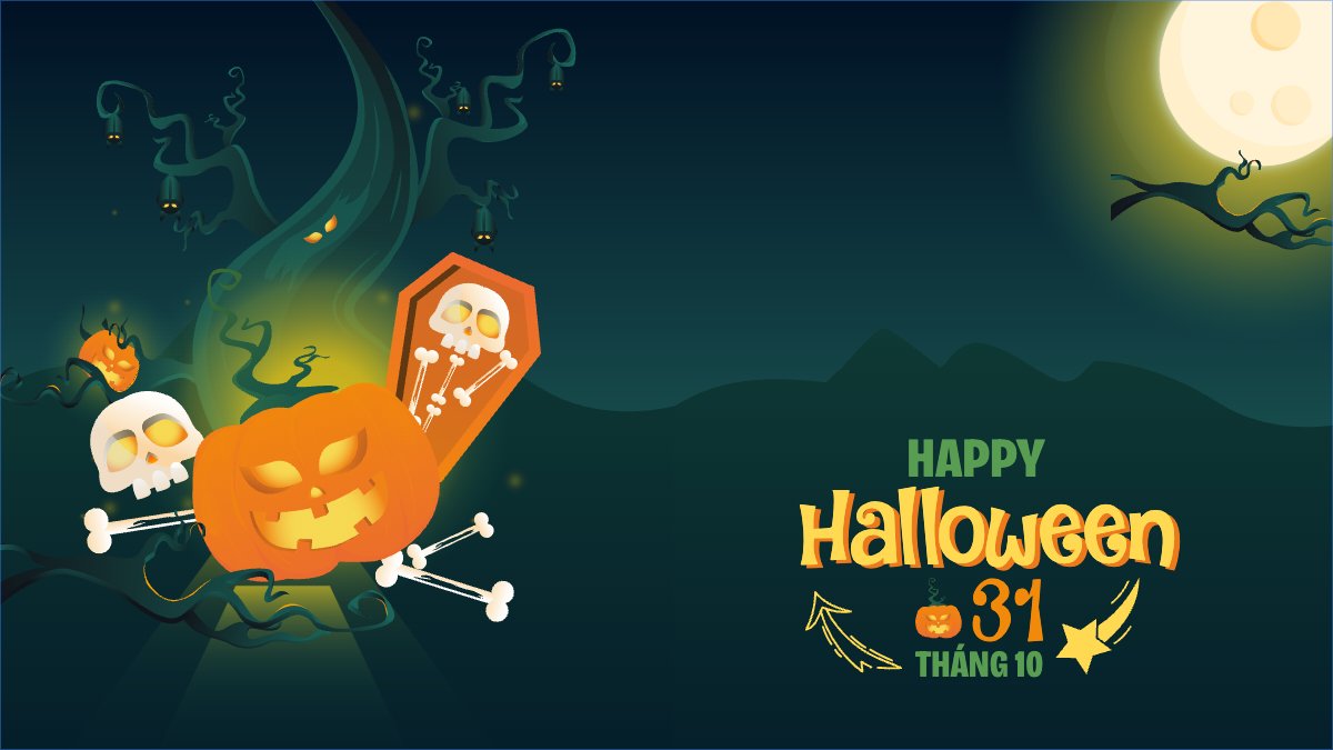 Halloween, lễ hội ma quái, sự kiện, event, dễ thương, cute, chibi, hoạt hình, cartoon