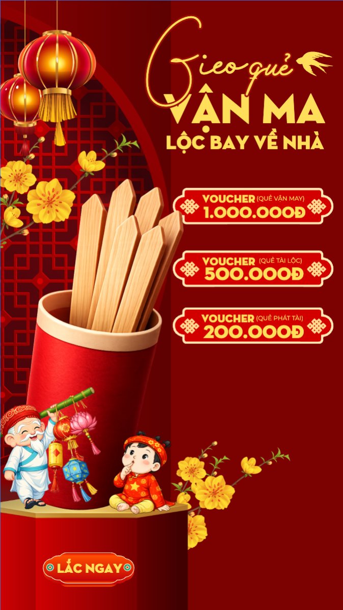 Gieo quẻ vận may lộc bay về nhà