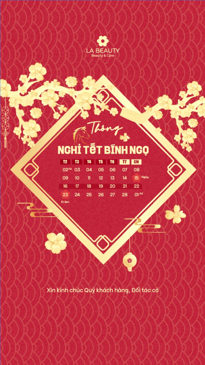 Thông báo lịch nghỉ tết nguyên đán Bính Ngọ 2026