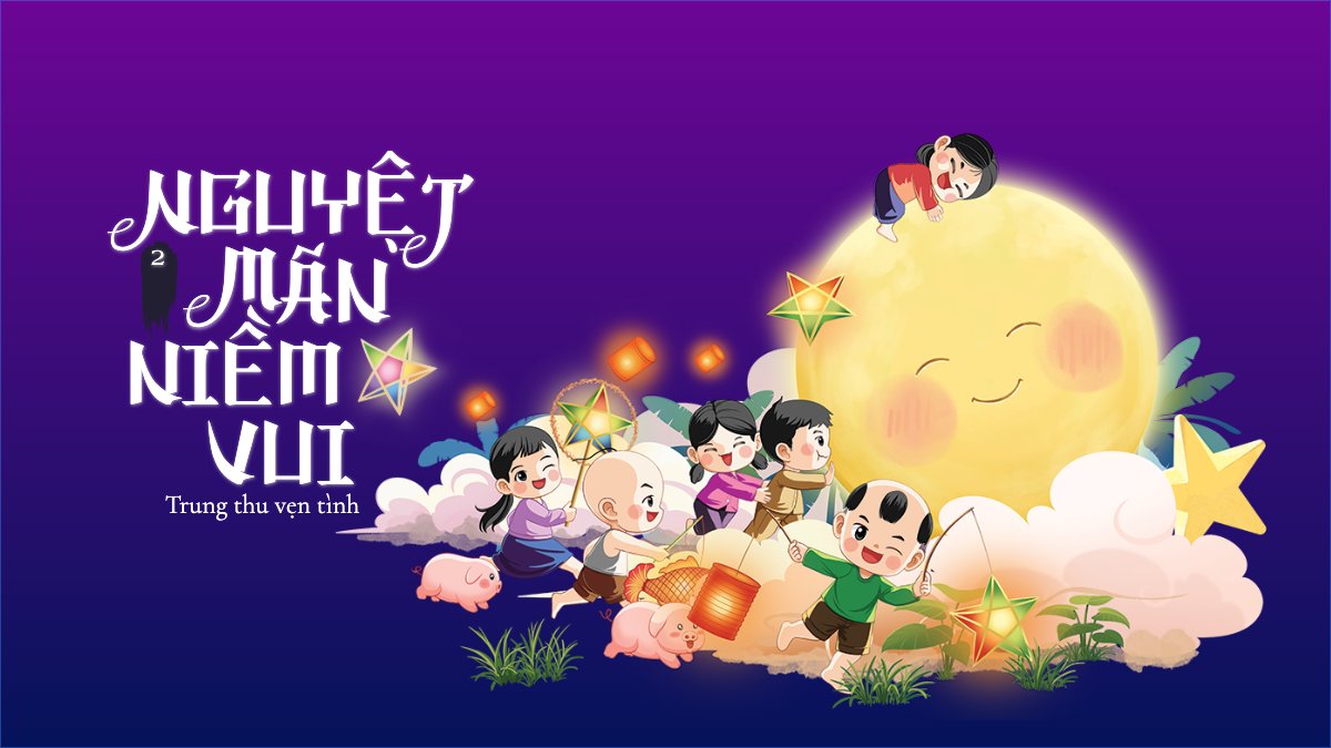 Trung thu, Tết Đoàn Viên, mid-autumn festival, sự kiện, event, dễ thương, cute, chibi, hoạt hình, cartoon