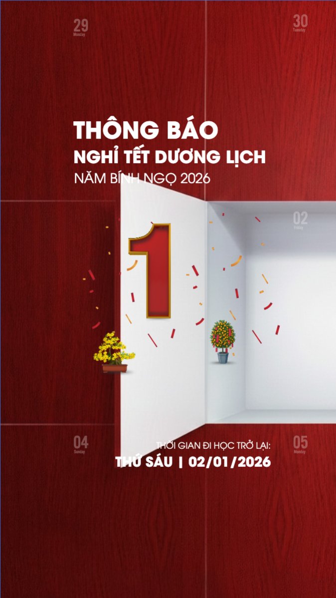 Thông báo nghỉ tết dương lịch
