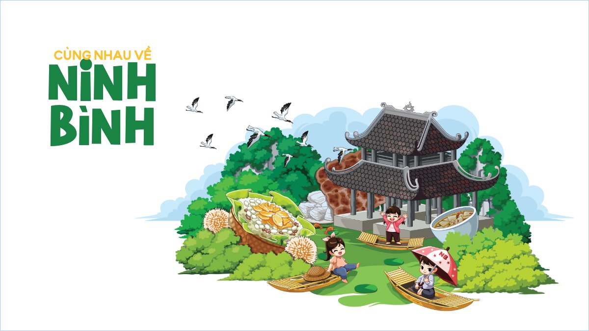 Ninh Bình, Việt Nam, địa danh, du lịch, travel, dễ thương, cute, chibi, hoạt hình, cartoon