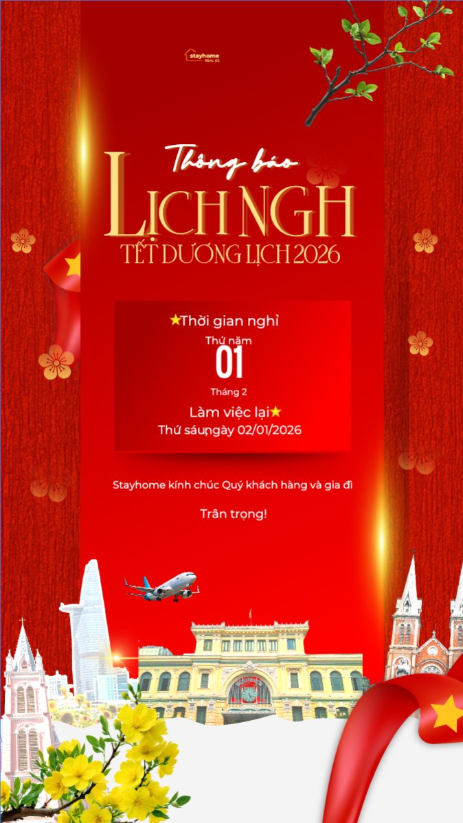 Thông báo lịch nghỉ Tết dương lịch 2026