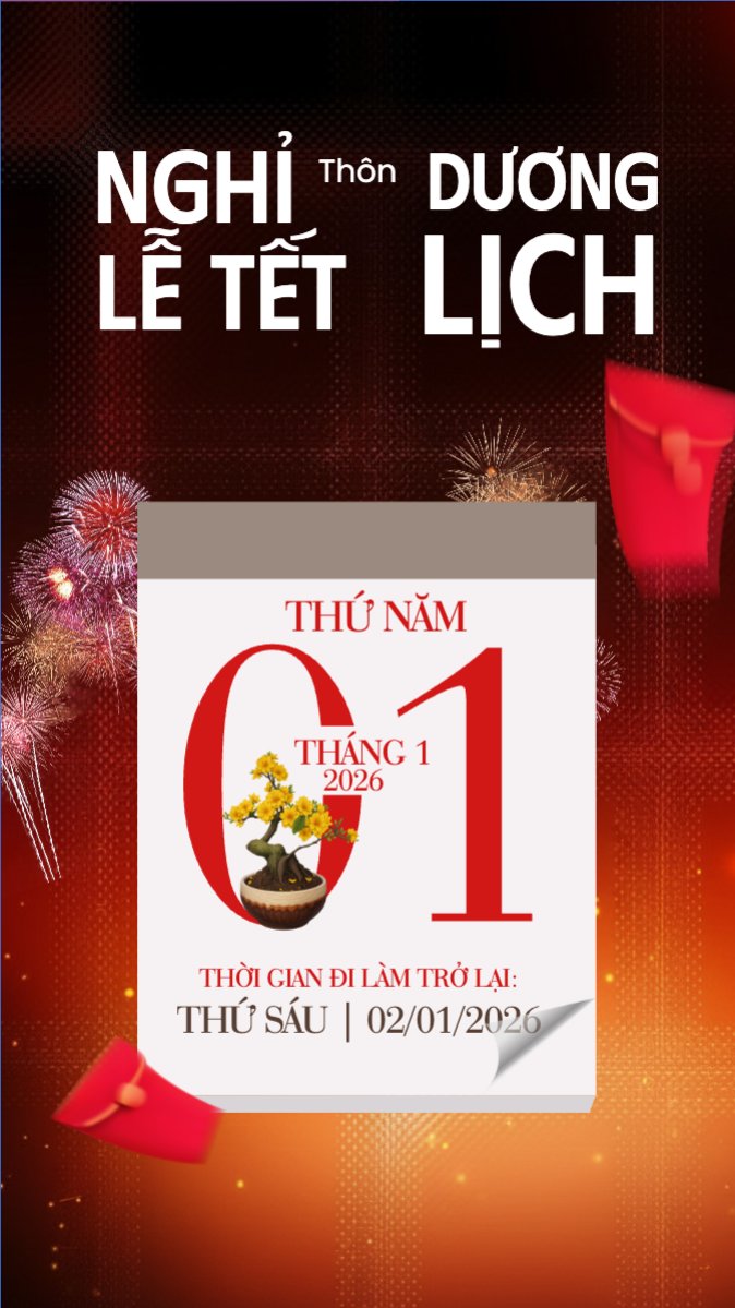 Thông báo nghỉ tết dương lịch