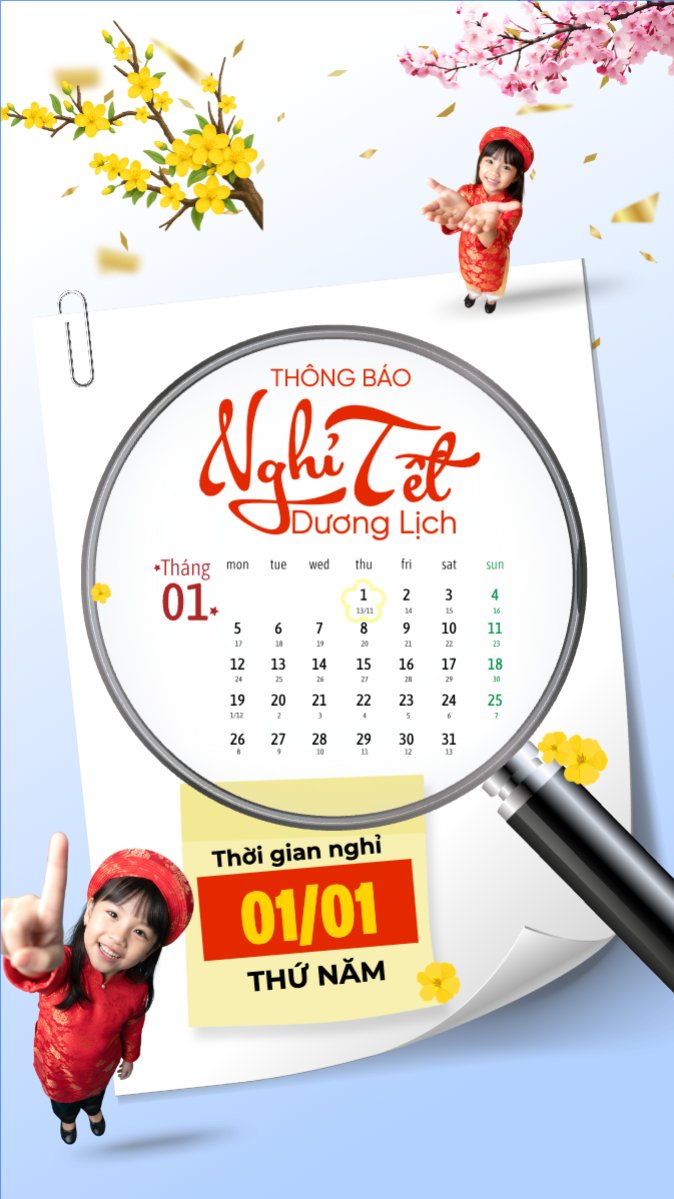 Thông báo nghỉ tết dương lịch