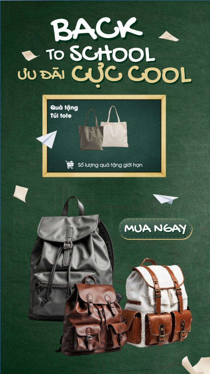 Tựu trường, đến trường, nhập học, giáo dục, education, school, trường học, túi, bag, balo, hiện đại, modern