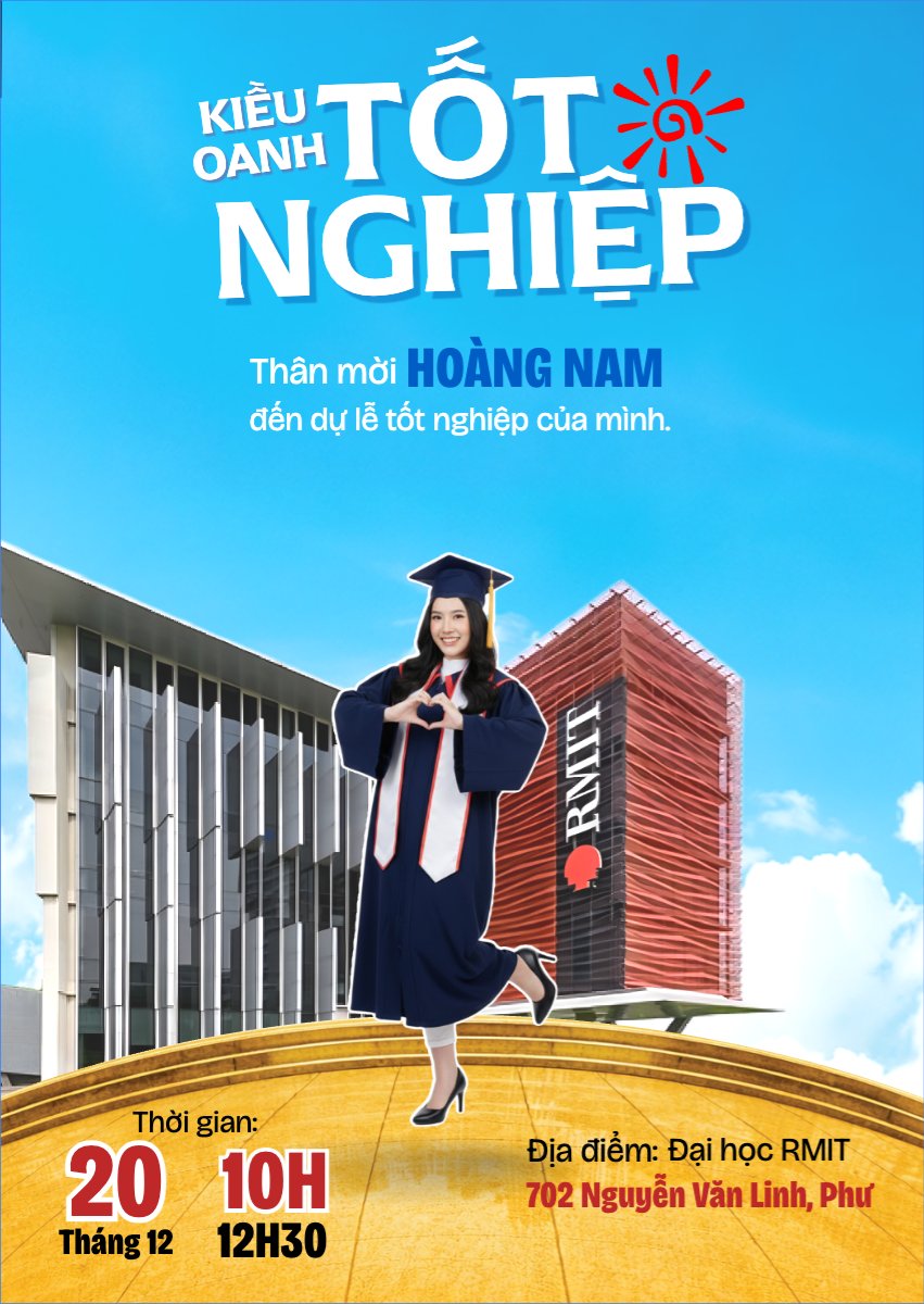 Mình tốt nghiệp rồi