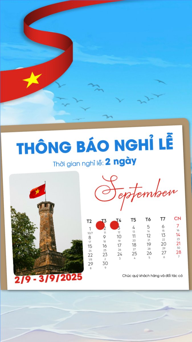 	2/9, Quốc Khánh, lễ hội, thông báo, lịch nghỉ, Việt Nam, sự kiện, event, hiện đại, modern