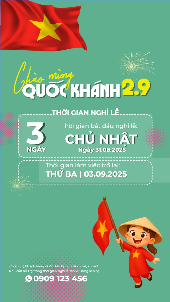2/9, Quốc Khánh, lễ hội, thông báo, lịch nghỉ, Việt Nam, sự kiện, dễ thương, cute, chibi, hoạt hình, cartoon