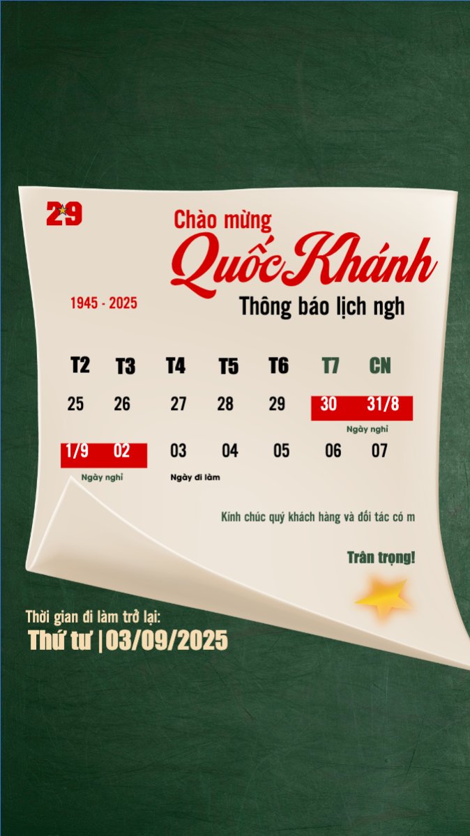 2/9, Quốc Khánh, lễ hội, thông báo, lịch nghỉ, Việt Nam, sự kiện, event, hiện đại, modern