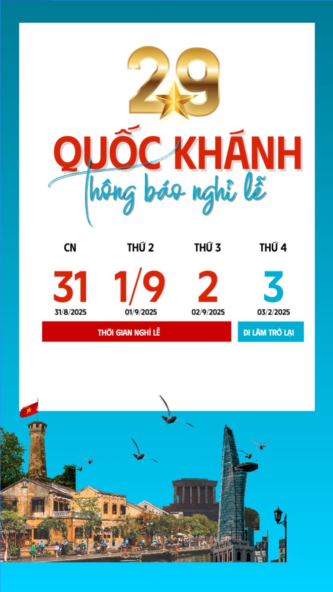 2/9, Quốc Khánh, lễ hội, thông báo, lịch nghỉ, Việt Nam, sự kiện, event, hiện đại, modern