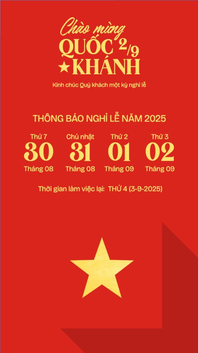 2/9, Quốc Khánh, lễ hội, thông báo, lịch nghỉ, Việt Nam, sự kiện, event, hiện đại, modern	