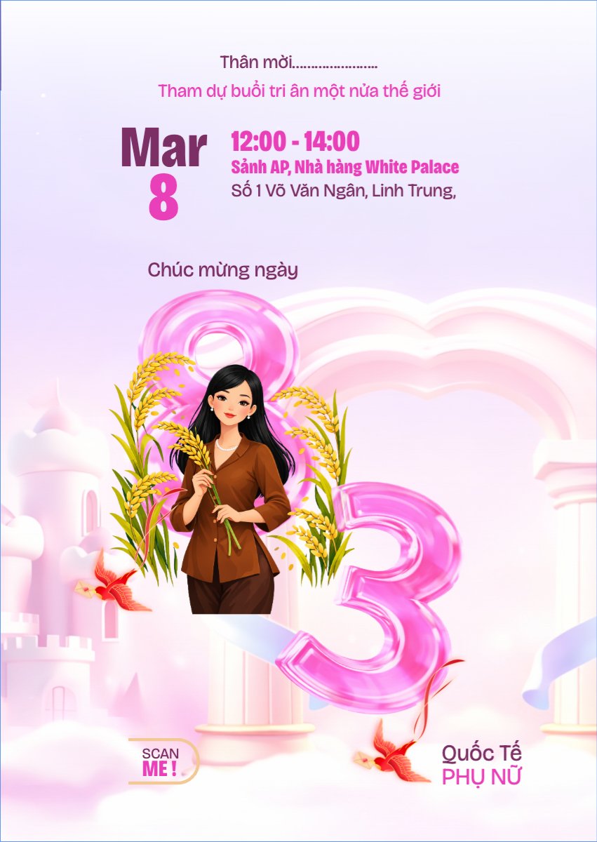 Chúc mừng ngày Quốc tế phụ nữ 8/3