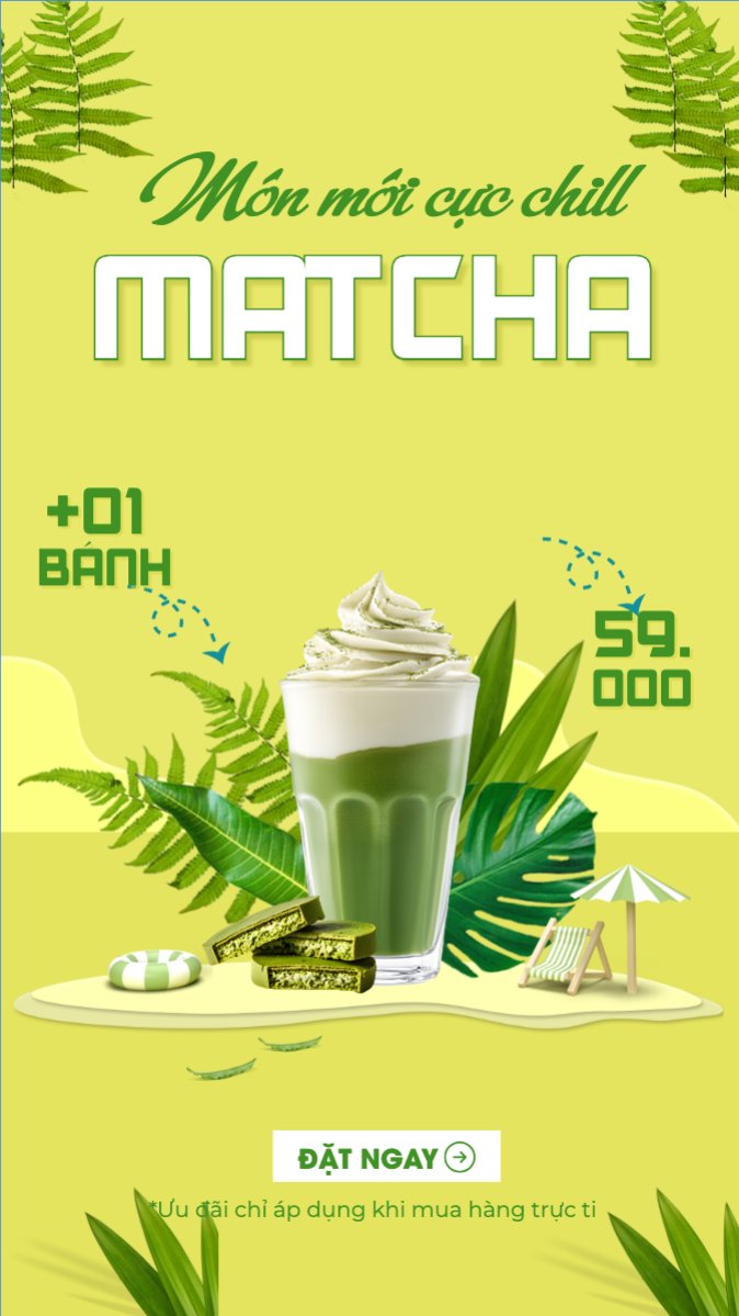 Matcha latte, trà xanh, trà sữa, milktea, nước uống, juice, giải khát, F&B, drink, hiện đại