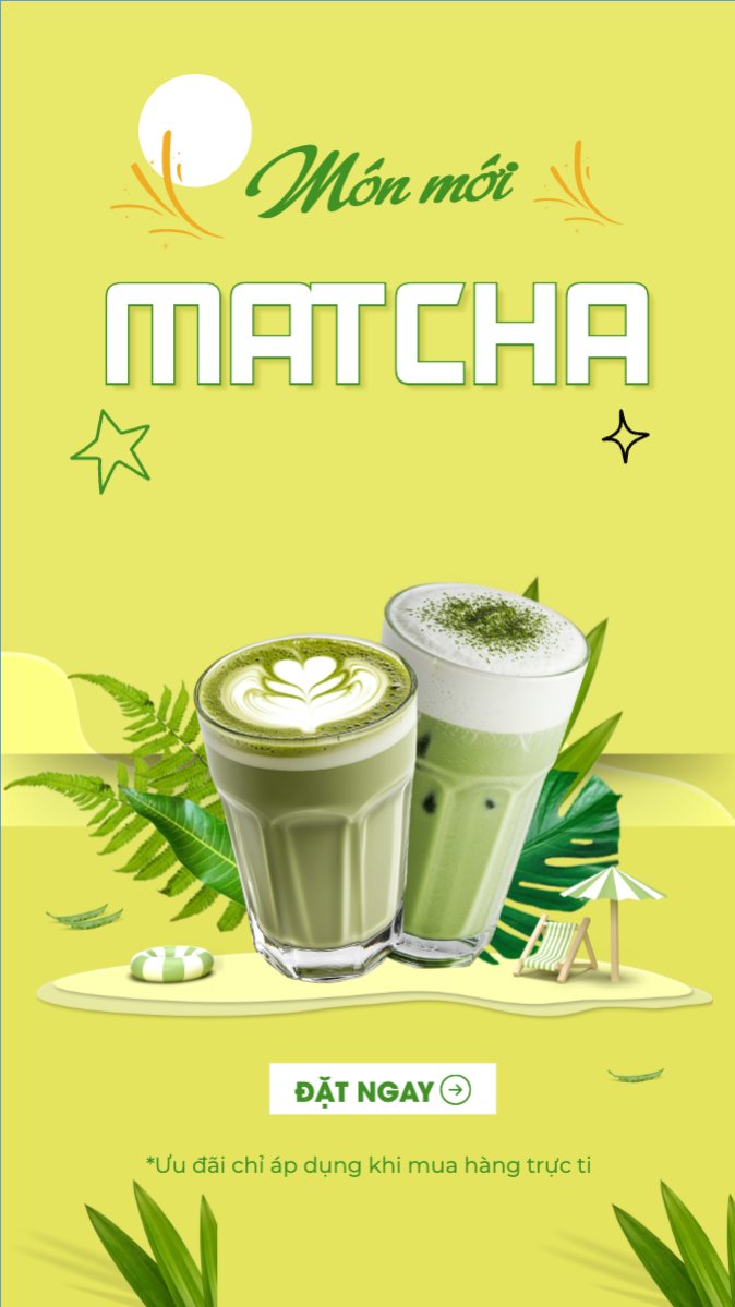 Matcha latte, trà xanh, trà sữa, milktea, nước uống, juice, giải khát, F&B, drink, hiện đại	
