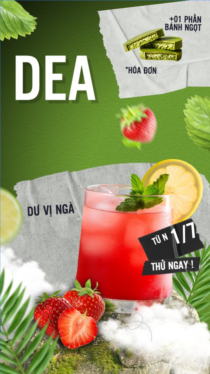 Trà dâu, nước uống, juice, giải khát, F&B, drink, cafe, coffee, cà phê, trà sữa, milk tea, hiện đại	