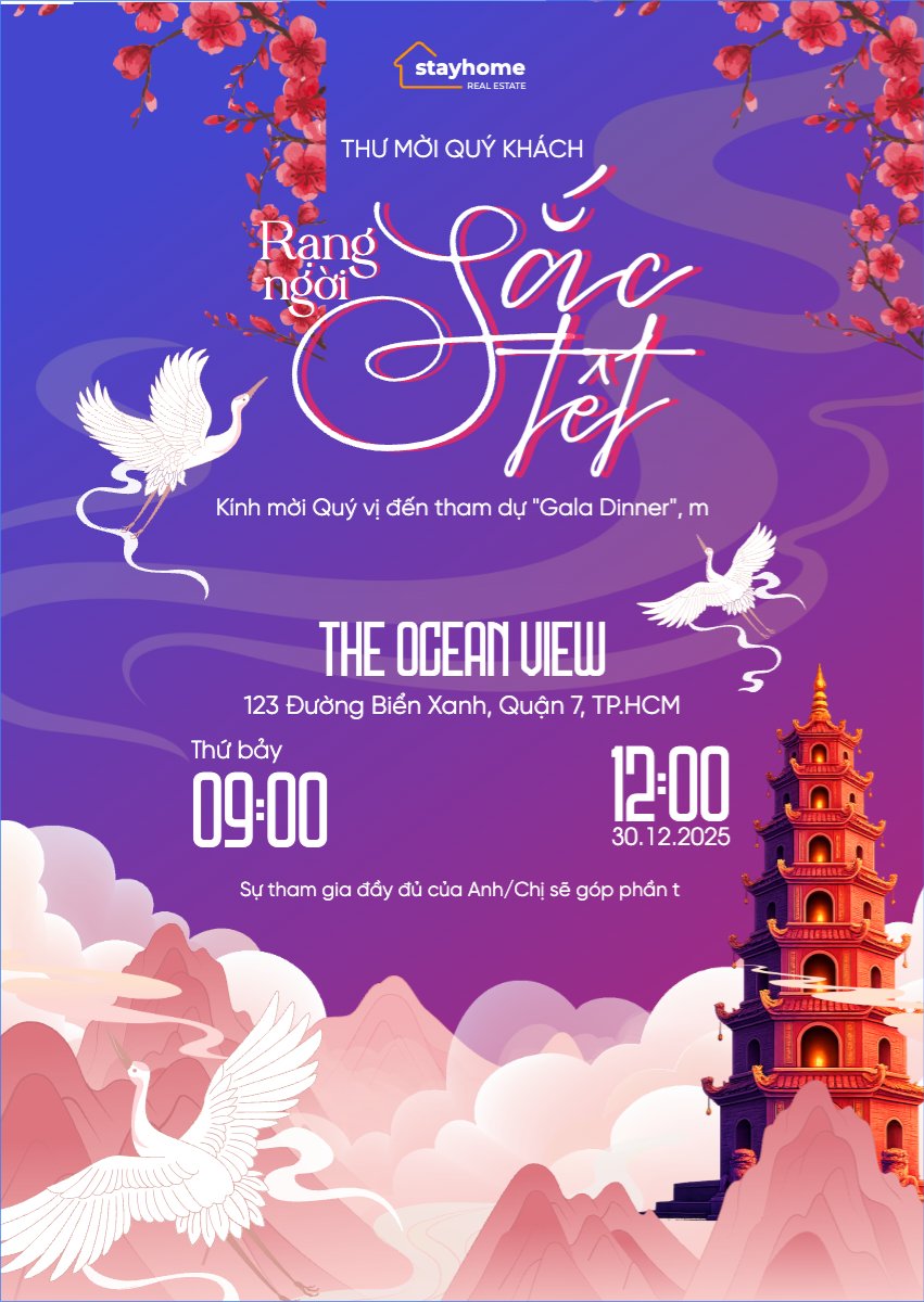 Thư mời rạng ngời sắc tết