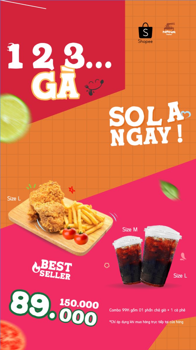 Gà, gà rán, cà phê, coffee, nước uống, đồ ăn, food, thực phẩm, ẩm thực, món ăn, F&B, nhà hàng, thức ăn, dễ thương, hiện đại