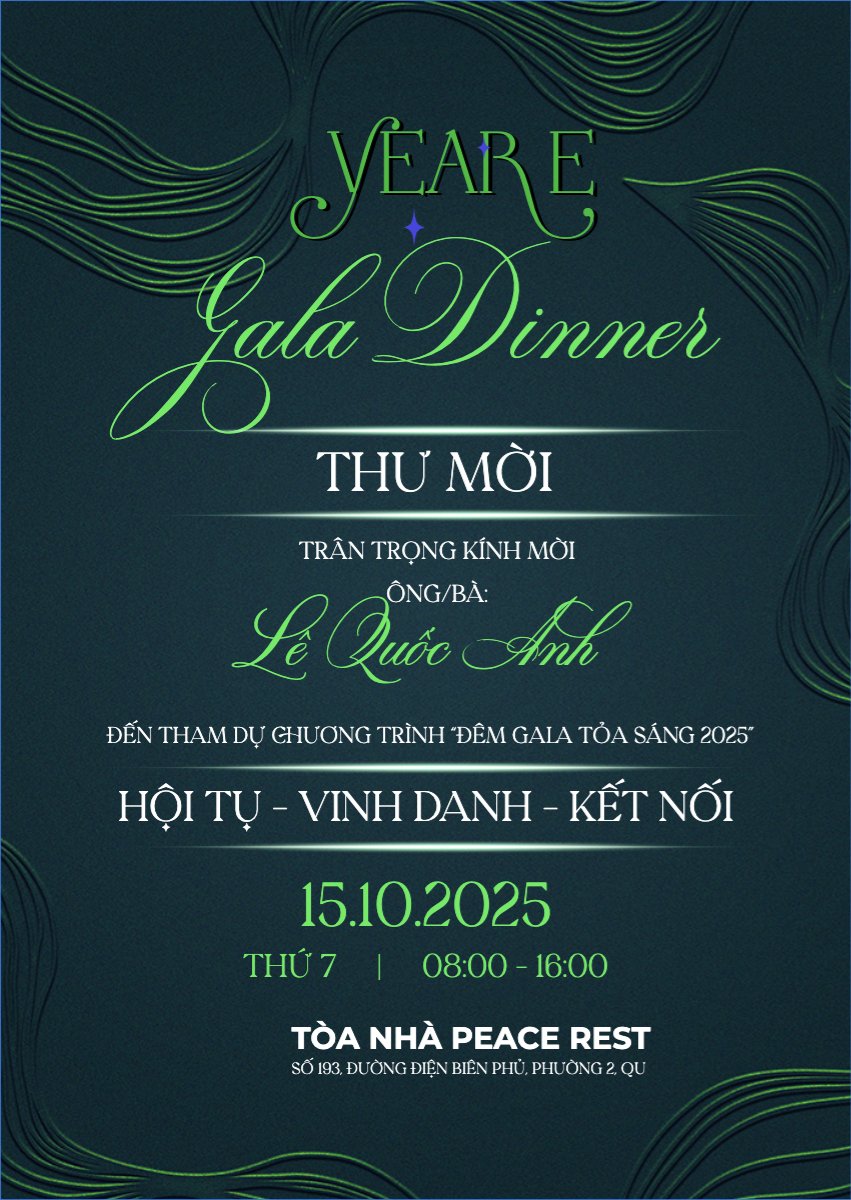 Gala dinner - year end party