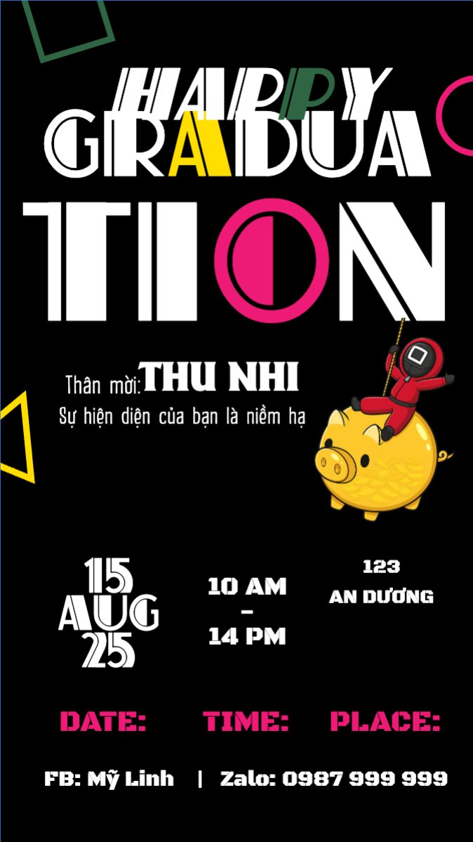 Tốt nghiệp, graduation, giáo dục, education, sự kiện, event, hoạt hình, cartoon, squid game