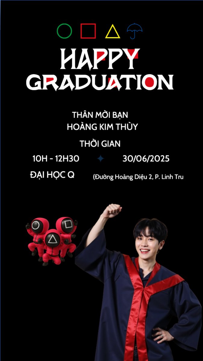 Tốt nghiệp, graduation, giáo dục, education, sự kiện, event, hoạt hình, cartoon, squid game