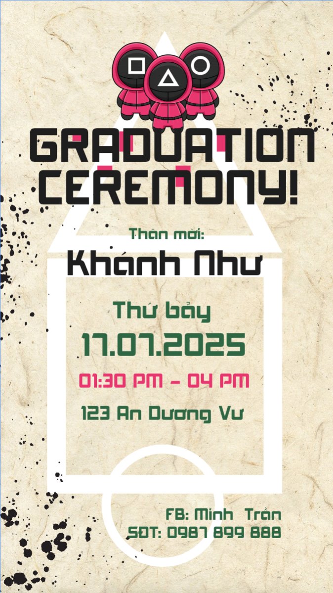 Tốt nghiệp, graduation, giáo dục, education, sự kiện, event, hoạt hình, cartoon, squid game